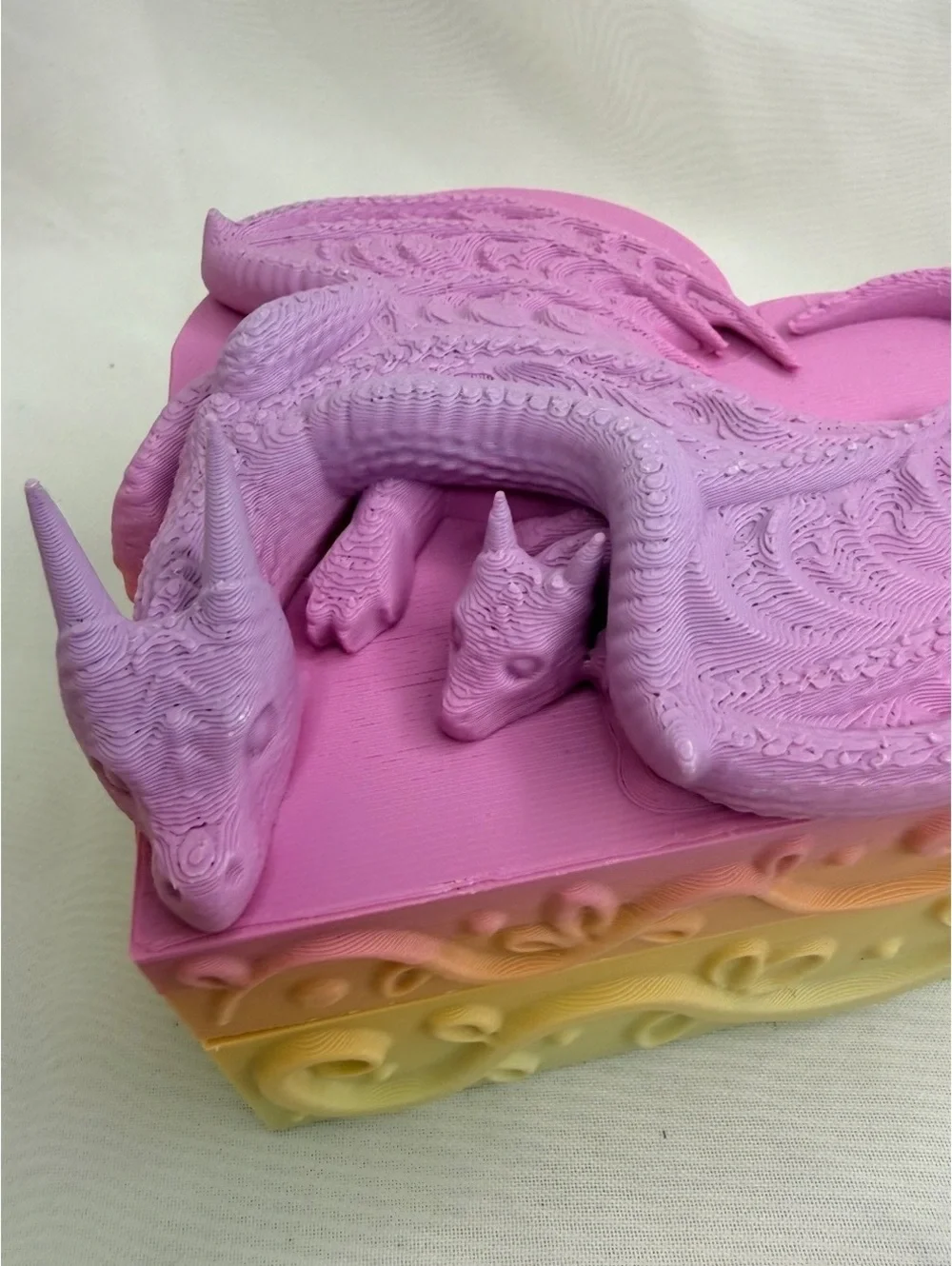 Sweet Pink Heart Dragon Dice & Treasure Box 3D Printed D&D